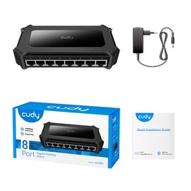 Cudy GS108D network switch Gigabit Ethernet (10/100/1000) Black - Switches - Network Devices - Techbox
