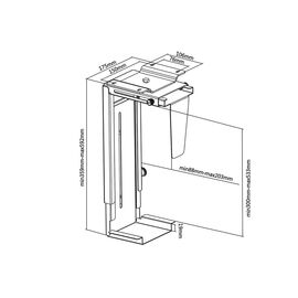 The MC-713 PC Holder Computer Under Desk Table Bracket Support Storage | Techbox