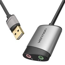 Vention USB External Sound Card 0.15M Gray Metal Type - Sound Cards - Laptops & PC Builds - Techbox