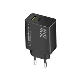 Esperanza EZC105K mains charger 20W Black - Travel Chargers - Smartphone Chargers - Techbox