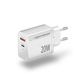 Esperanza EZC105W mains charger 20W White - Travel Chargers - Smartphone Chargers - Techbox