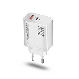 Esperanza EZC105W mains charger 20W White - Travel Chargers - Smartphone Chargers - Techbox