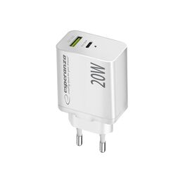 Esperanza EZC105W mains charger 20W White - Travel Chargers - Smartphone Chargers - Techbox