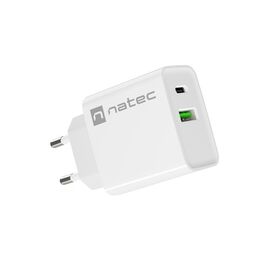 NATEC NETWORK CHARGER RIBERA USB-A+USB-C 20W PD - Travel Chargers - Smartphone Chargers - Techbox