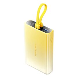 Vention 10000mAh power bank with LED display, USB-C + Lightning + USB-A, 22.5W (yellow) - Powerbanks - Smartphone Chargers - Techbox