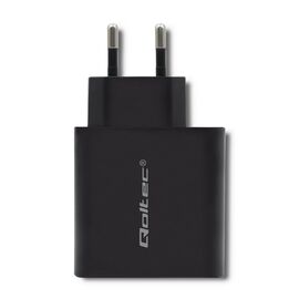Qoltec 51717 Charger | 45W | 5-20V | 2.25-3A | USB type C PD | USB | Black - Travel Chargers - Smartphone Chargers - Techbox