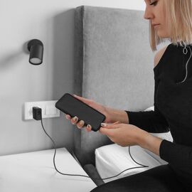 Qoltec 52379 Super Quick PD Charger | 1xUSB-C | 65W | 5-20V | 3-3.25A | Black | Techbox