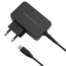 Qoltec 52386 GaN POWER PRO charger | 1xUSB-C | 65W | 5-20V | 3-3.25A | Black | Techbox