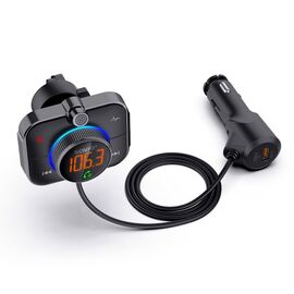 Savio TR-14 Transmiter FM z Bluetooth i ładowarką PD 87.6 - 107.9 MHz Bluetooth/USB Black | Techbox