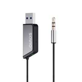 Savio TR-16 Transmitter AUX adapter with hands-free function, Bluetooth 5.3, Google Assistant/Siri | Techbox