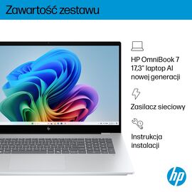 HP OmniBook 7 Next Gen AI 17-DC0073CL Copilot+ PC Intel Core Ultra 7 258V Laptop 43.9 cm (17.3") Full HD touchscreen 32 GB LPDDR5x-SDRAM 1 TB SSD NVIDIA GeForce RTX 4050 Wi-Fi 6E (802.11ax) Windows 11 Home Silver New Repack/Repacked | Techbox