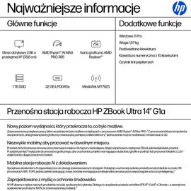 HP ZBook Ultra G1a Copilot+ PC AMD Ryzen AI Max PRO 385 Mobile workstation 35.6 cm (14") 2.8K touchscreen 32 GB LPDDR5x-SDRAM 1 TB SSD Wi-Fi 7 (802.11be) Windows 11 Pro AI Workstation, AI PC Silver | Techbox