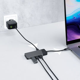 GREEN CELL HUB USB-C ADAPTER GC CONNECT 7W1 (3XUSB 3.1, HDMI 4K 60HZ, USB-C PD 85W, MICROSD/SD) - Various Accessories - Laptop Accessories - Techbox