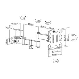 Maclean LCD monitor desk mount, VESA 75x75 and 100x100, 17-32" 9kg, MC-751N | Techbox