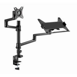 Gembird MA-DA-04 Adjustable desk mount with monitor arm and notebook tray, 17”-32”, up to 8 kg - Stands & Accessories - Monitors & Mounts - Techbox