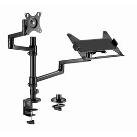 Gembird MA-DA-04 Adjustable desk mount with monitor arm and notebook tray, 17”-32”, up to 8 kg - Stands & Accessories - Monitors & Mounts - Techbox