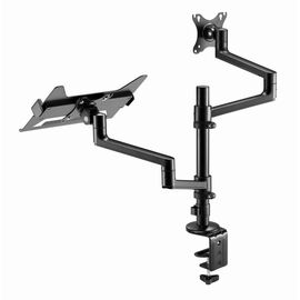 Gembird MA-DA-04 Adjustable desk mount with monitor arm and notebook tray, 17”-32”, up to 8 kg - Stands & Accessories - Monitors & Mounts - Techbox