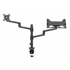 Gembird MA-DA-04 Adjustable desk mount with monitor arm and notebook tray, 17”-32”, up to 8 kg - Stands & Accessories - Monitors & Mounts - Techbox
