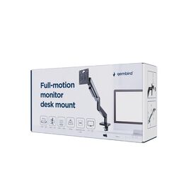 Gembird MA-DA1-04 Full-motion desk display mounting arm, 17”-32”, black | Techbox