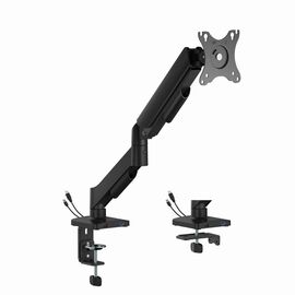 Gembird MA-DA1U-01 Adjustable desk display mounting arm with USB ports, 17”-32”, black | Techbox
