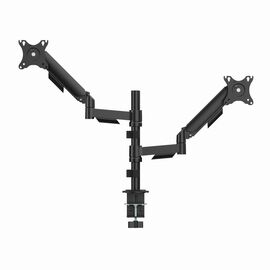 Gembird MA-DA2P-02 Adjustable desk 2-display mounting arm, 17”-32”, black | Techbox