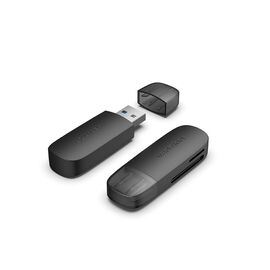 Vention 2-in-1 USB 3.0 A Card Reader(SD+TF) Black Dual Drive Letter - USB Hubs & Card Readers - Peripherals - Techbox