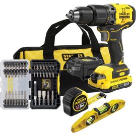 DRILL/DRIVER SET WITH ACCESSORIES SFMCK101D1S STANLEY | Techbox