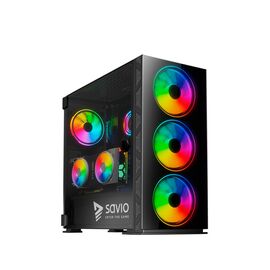 SAVIO PC Case Prime X1 ARGB Glass Black - Computer Cases - PC Cases & Accessories - Techbox