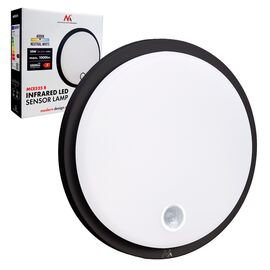 Maclean LED lamp with motion sensor, PIR sensor, black, 10W, IP65, 1000lm, neutral color, MCE525 B | Techbox