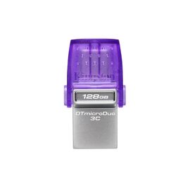 Kingston Technology DataTraveler microDuo 3C USB flash drive 64 GB USB Type-A / USB Type-C 3.2 Gen 1 (3.1 Gen 1) Purple, Stainless steel | Techbox