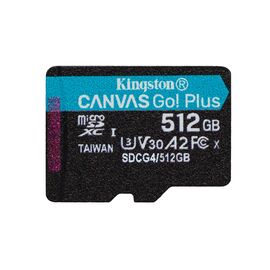 Kingston Technology 512GB microSDXC Canvas Go Plus Gen4 200MB/s A2 U3 V30 Card + Adapter | Techbox