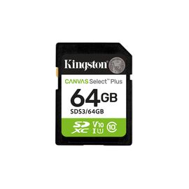 Kingston Technology 64GB SDXC Canvas Select Plus Gen3 100MB/s C10 UHS-I U1 V10 | Techbox
