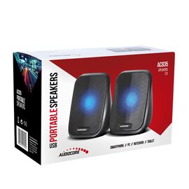 Audiocore AC835 2.0 Stereo Speakers With LED Backlighting For PC Laptop Smartphone | Techbox