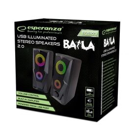 Esperanza EGS103 Speakers 2.0 LED Black 6W | Techbox