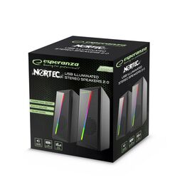 Esperanza EGS106 Speakers 2.0 LED Black 6W | Techbox
