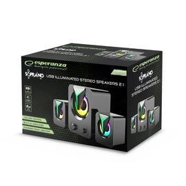 Esperanza EGS107 Speakers 2.1 USB LED 5 W Black | Techbox