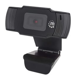 Manhattan USB Webcam, Two Megapixels (Clearance Pricing), 1080p Full HD, USB-A, Integrated Microphone, Adjustable Clip Base, 30 frame per second, Black, Three Year Warranty, Box | Techbox