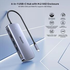 UNITEK ACTIVE HUB USB-C 10GBPS,M.2,HDMI, PD 100W - USB Hubs & Card Readers - Peripherals - Techbox