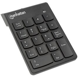 Manhattan Numeric Keypad, Wireless (2.4GHz), USB-A Micro Receiver, 18 Full Size Keys, Black, Membrane Key Switches, Auto Power Management, Range 10m, AAA Battery (included), Windows and Mac, Three Year Warranty, Blister | Techbox