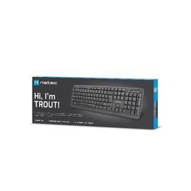 NATEC KEYBOARD TROUT SLIM USB, US LAYOUT, BLACK - Keyboards - Keyboards & Mice - Techbox