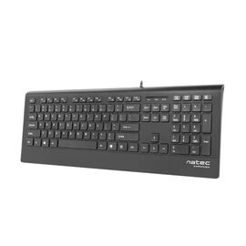 Natec Multimedia Keyboard BARRACUDA slim USB, US layout, black | Techbox