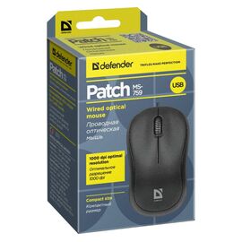 Defender MOUSE PATCH MS-759 BLACK OPTICAL 1000dpi 3P | Techbox