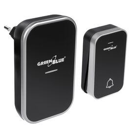 GreenBlue GB157 B Kinetic Battery-free Wireless Dorr Bell, Melodies, Black, Range up to 200m, IP44 | Techbox