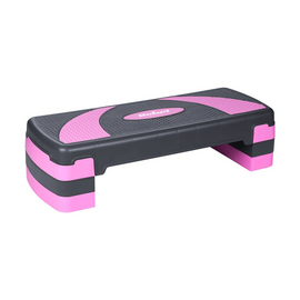 REBEL ACTIVE Step for aerobics and fitness exercises, 3 levels, gray-purple | Techbox