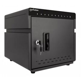 Manhattan iPad to 11" 10-bay Charging Cabinet Desktop via USB-C, Also other tablets and smartphones (with device to USB-C cable), Bays 264x22x235mm, Device charging cables not included (suggest USB-C cable 354868), Cart, Lockable, EU/UK power cords - Travel Chargers - Smartphone Chargers - Techbox