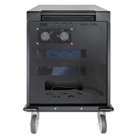 Manhattan Laptop Charging Cart/Trolley via AC Adapter (EU) 32-bay, Install device's AC Adapter (power cables) into unit, Suitable for ALL laptops (to 15.6"), iPads, MacBooks, Chromebooks, other USB-C devices, Bays 380x30x280mm, Cabinet, Lockable | Techbox