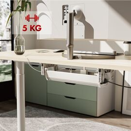 Maclean under-desk cable/extension organizer, max. load 5kg, white, MC-106 W - TV Accessories - TV - Techbox