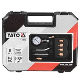 COMPRESSION PRESSURE GAUGE FOR GASOLINE ENGINES 8 PCS. YATO YT-73022 | Techbox