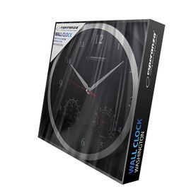 Esperanza Washington Black Mechanical Wall Clock Round Black - Clocks - Home - Techbox