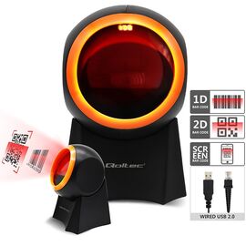 Qoltec 50857 Wired desktop barcode scanner 1D | 2D | Techbox